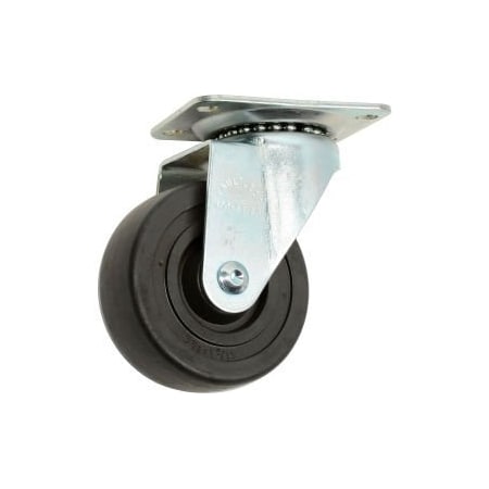 Casters Wheels & Industrial Handling Medium Duty Swivel Plate Caster 3-1/2" Hard Rubber Wheel 275 Lb. Capacity 427-3 1/2
